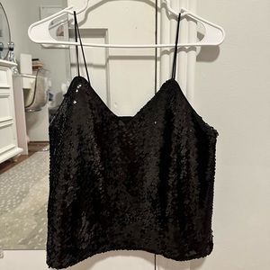Black Sequin tank top